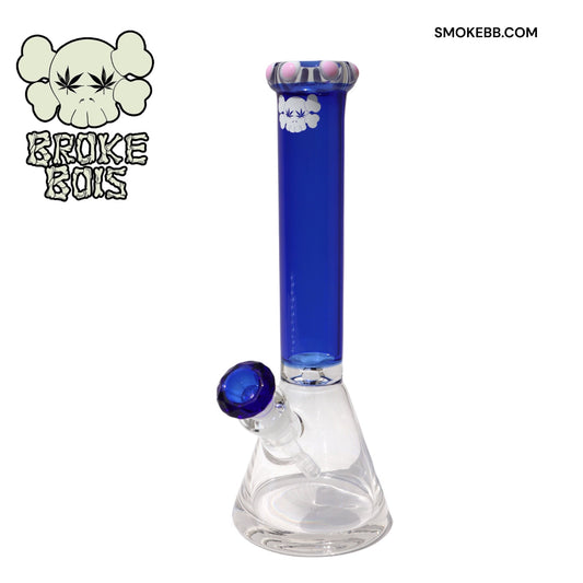 BrokeBois - Stoned to the Dome Blue Blossom Beaker Bong