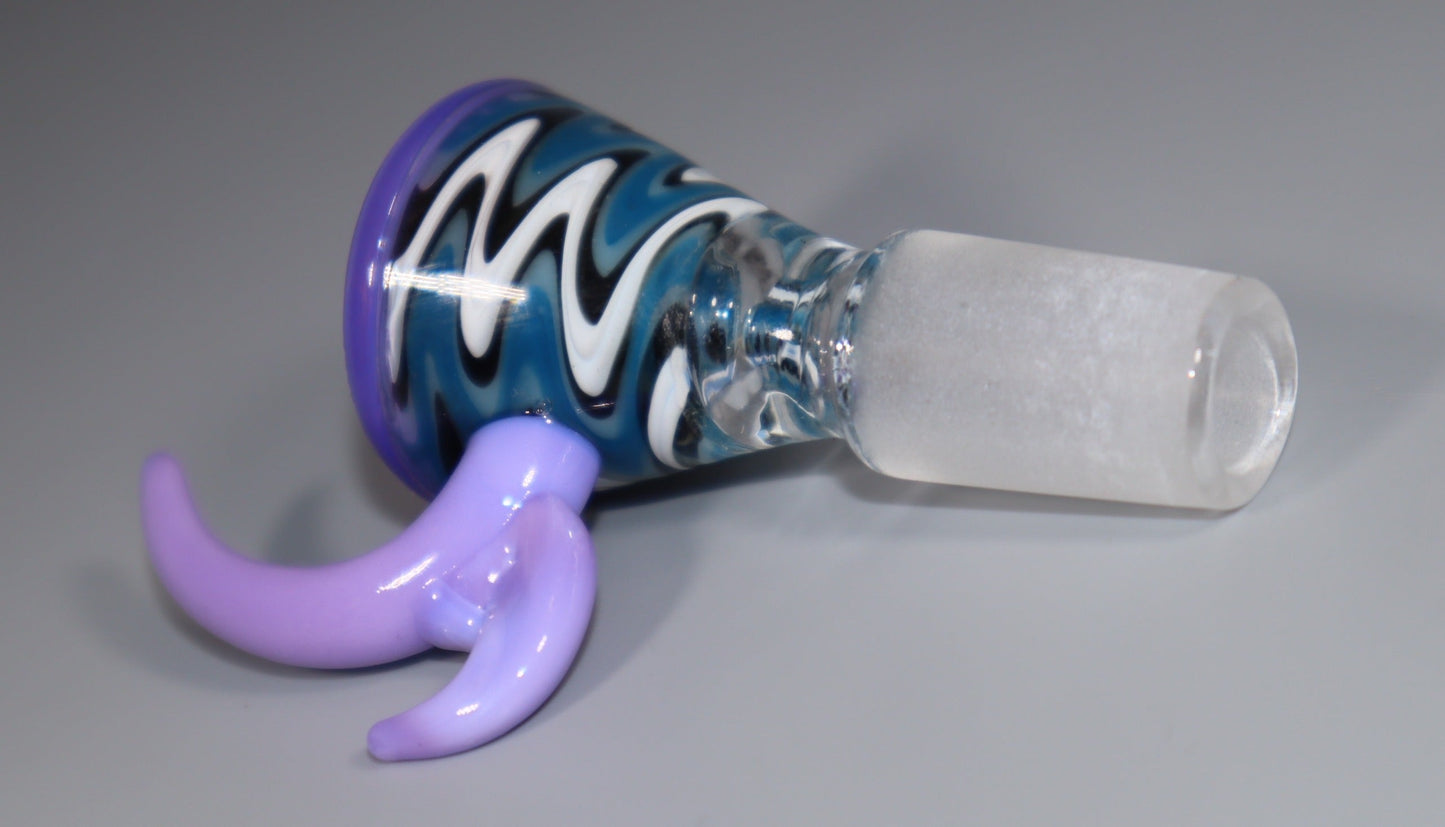 14MM Dragontail Swirl Bong Bowl - Purple