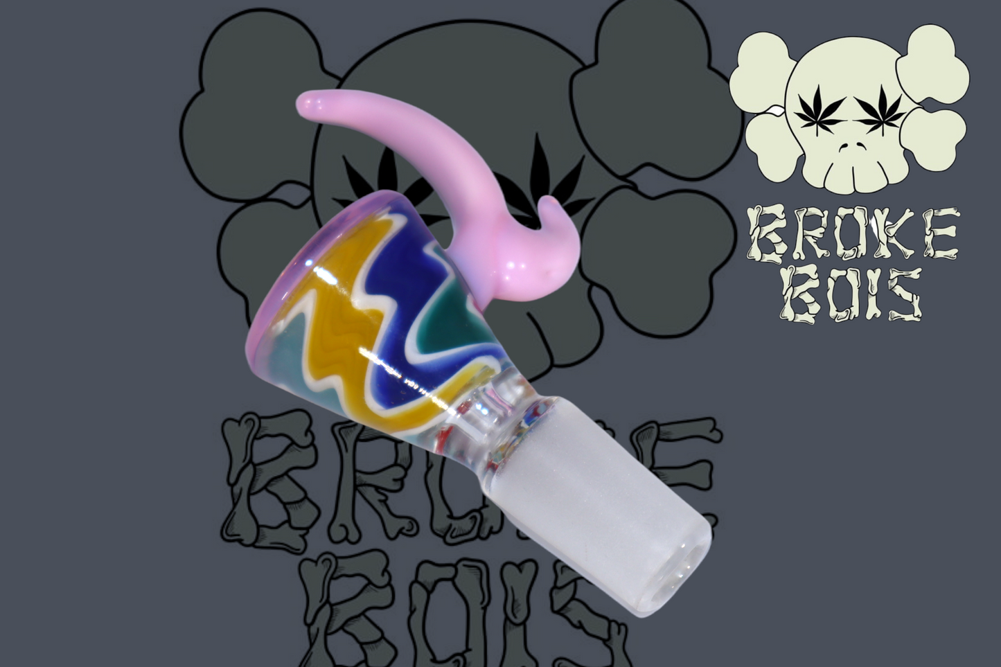 14MM Dragontail Swirl Bong Bowl - Pink