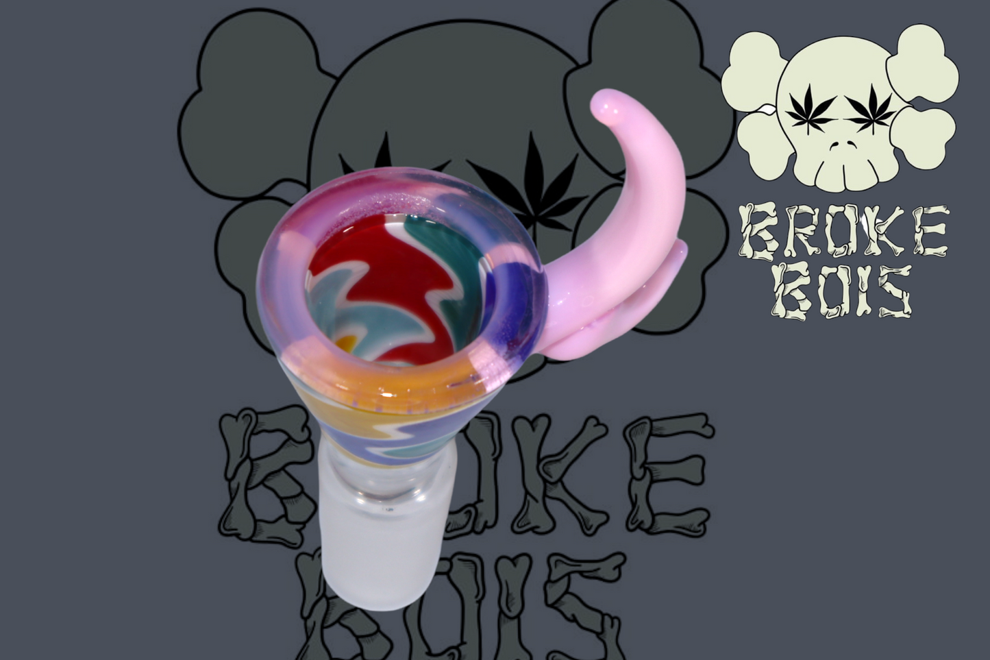 14MM Dragontail Swirl Bong Bowl - Pink