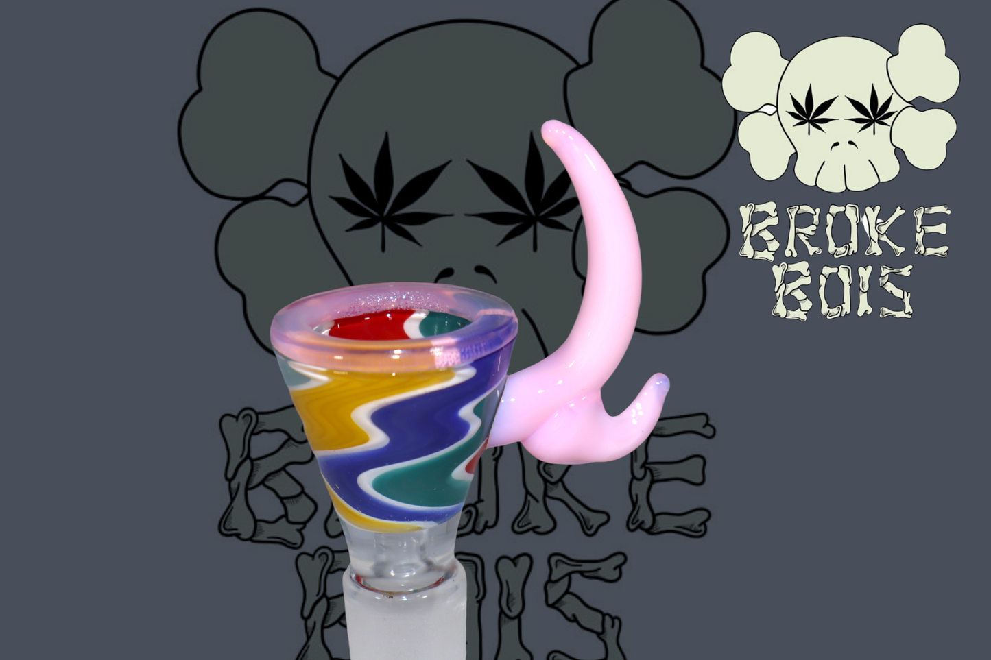 14MM Dragontail Swirl Bong Bowl - Purple