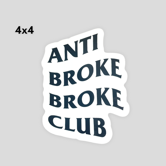 4x4 Anti Broke Broke Club Sticker