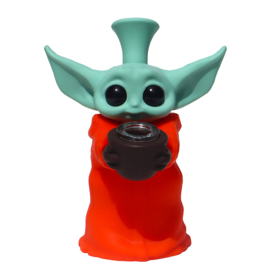 Star Wars Rebel Yoda Silicone Water Bong Pipe - Rebel Grogu " The Rebel" - Orange